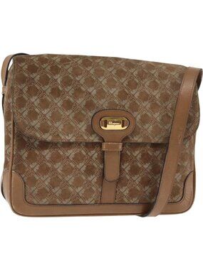 Salvatore Ferragamo Shoulder Bag Suede Beige